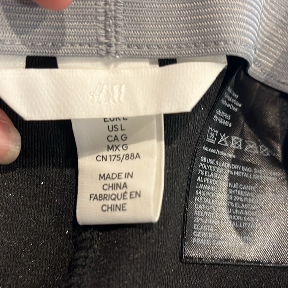 H&M silver metallic bell bottom pants size Lg. Elastic waistband. - Picture 5 of 6